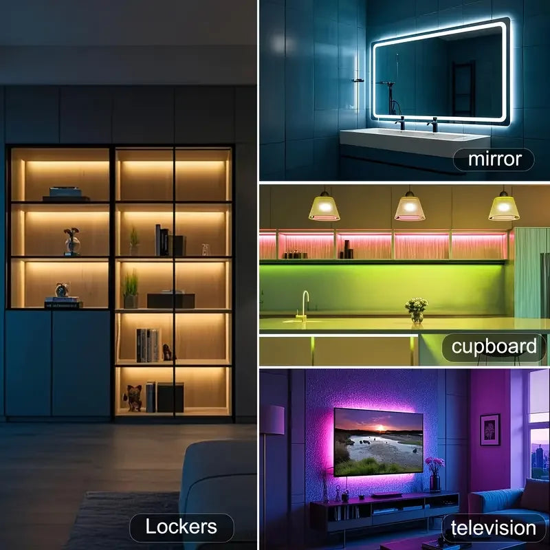 RGB LED Strip Lights with 44-Key Remote Control for Home Bedroom Party Decor TV Backlight Wall Room 1m 3m 5m 10m 20m 30m 40mTape