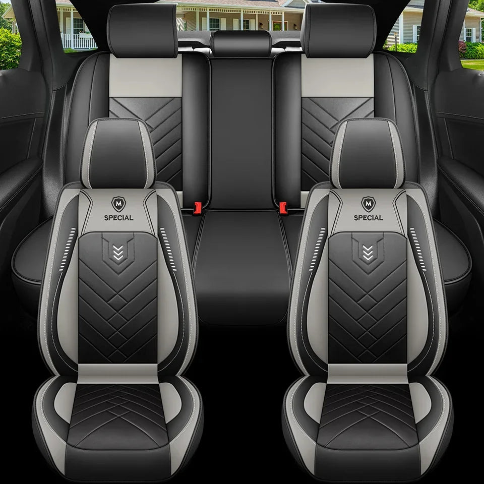 New Upgraded Car Seat Cushion, New Fully Enclosed Car Seat Cover, All Season Universal Small Car Seat Cover, Leather Seat Cover