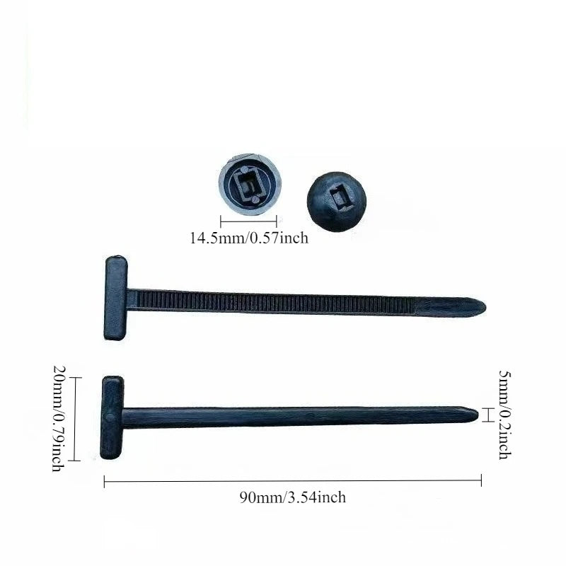 Universal Nylon Cable Tie Buckle Auto Fastener Screw Replacement Clip Car Fender Trunk Engine Guard Panel Wire Management Secure