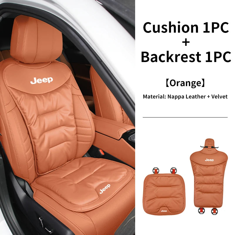 Car Velvet Cushion Vinter Leather Backrest Seat Cover Accessories For Jeep Grand Cherokee Compass Patriot Renegade Wrangler Libe