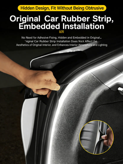 12V Car Trunk LED Strip High-Brightness 2/4M Interior Decoration Wiring Automatic Sensing Tailgate Light Strip Easy Installation