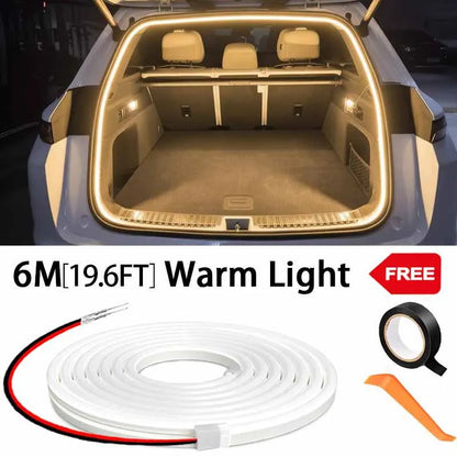 Car high brightness trunk lighting ambient light interior decoration LED wiring free automatic sensing tailgate light strip