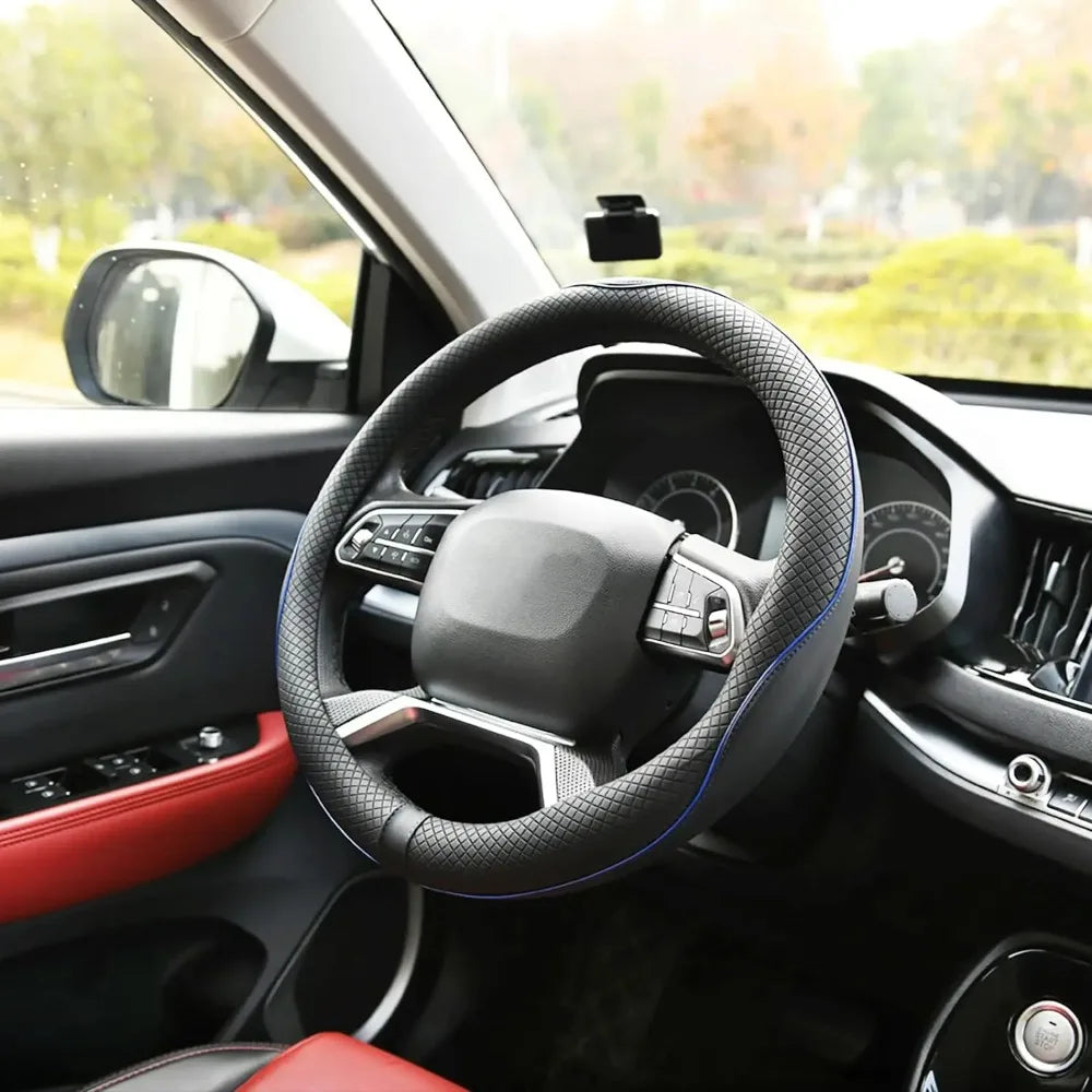 Car Steering Wheel Cover, Anti-Slip, Safety, Soft, Breathable, Heavy Duty, Thick, Full Surround, Sports Style universal use 38cm