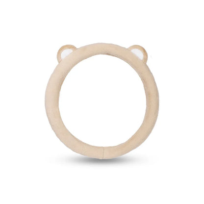Plush Car Steering Wheel Cover Cartoon Cute Bear Ears Steering Wheel Cover Winter Warm and Comfortable Steering Wheel Cover