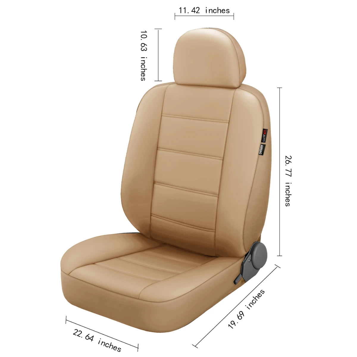 Lux Artificial PU Leather Car Seat Cover Universal Size Full Set Airbag Compatible Fit Most Cars