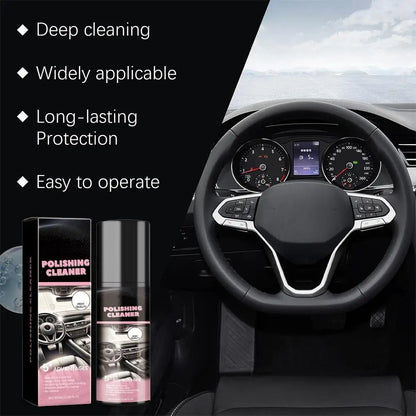 100ml Car Interior Polishing Cleaner Spray, Dashboard & Leather Restorer, UV Protection  Conditioner for Plastic, Vinyl & Rubber