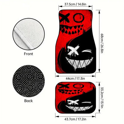 4pcs Car Floor Mats, Polyester Fiber All-season Universal Floor Mats with Anti-slip Base, Easy To Clean Car Interior Accessories