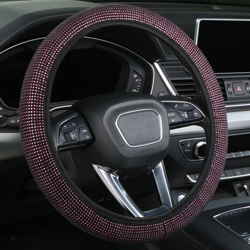 Crystal Car Steering Wheel Cover Bling Diamond Car Steering Wheel Cover RhinestonesAuto Interior Decoration Accessories