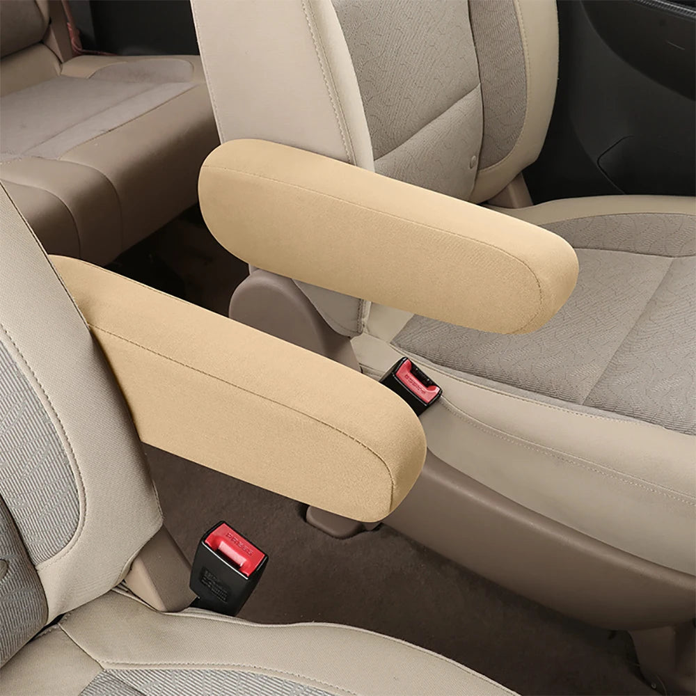 Car Front Seats Armrests Cover Universal Auto Centre Console Armrest Protector Covers Soft Comfortable Elastic Cloth Covers