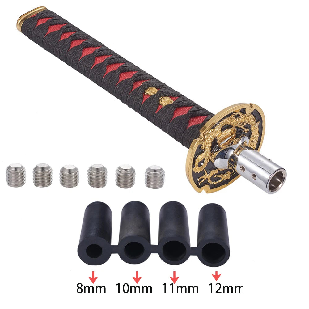 Universal Car Gear Shift Knob Katana Samurai Sword Shift Knob Aluminum Shifter Lever With Adapters Gear Shift Knob 10/15/26cm