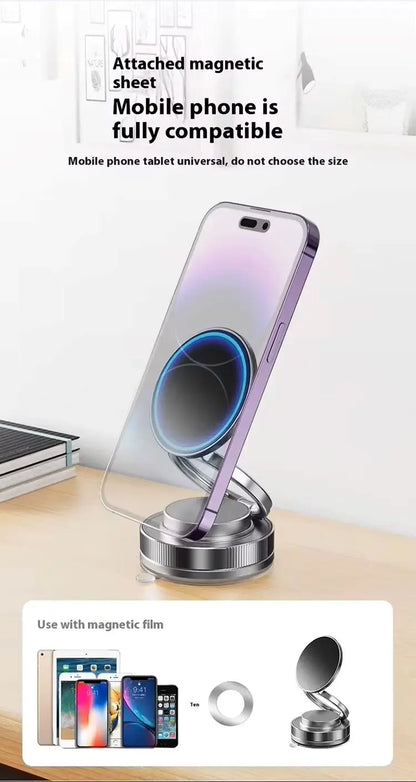 Magnetic Phone Holder for Car 360° Rotatable Foldable & Adjustable Magnetic Car Mount, Suction Cup Phone Holder for Car/Mirror