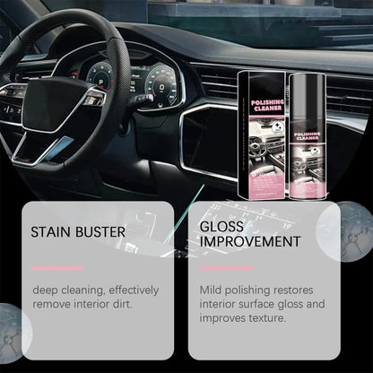 Car Interior Polish & Cleaner Spray 100ml All-Purpose Detailer for Dashboard Leather Plastic Restores Shine & Protects Care Kit