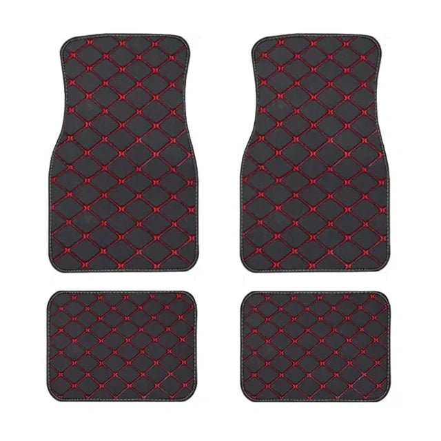 4 pcs Waterproof Leather Car Floor Mats Universal Auto Foot Pad Protector Automobile Interior Carpet Accessories Interior