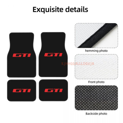 Emblems 4PCS Crystal Velvet Car Floor Mats Set of Four Anti Fouling Car Mats Carpet Anti Slip Car Floor Mats