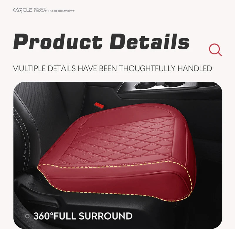 Karcle Nappa Leather Car Seat Cover Surround Bottom Car Seat Cover Full Set Durable Car Seat Protection Cushion Car Accessories