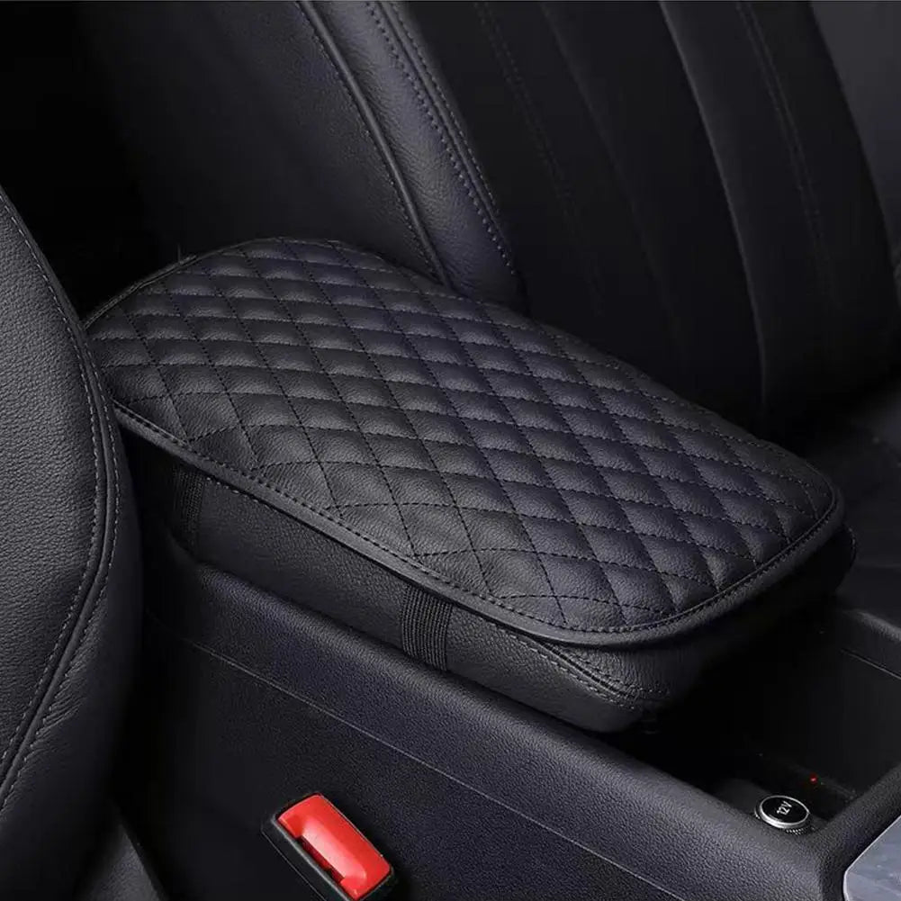 Universal Car Armrest Pad, Center Console Armrest Cover Cushion, PU Leather interior Protective Mat for Most Vehicles Auto Acces