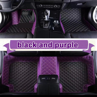 Car Mats Floor For Peugeot 5008 P87 2017~2023 7seat Luxury Leather Mat Car Floor Mats Universal Waterproof Cocho Car Accessories