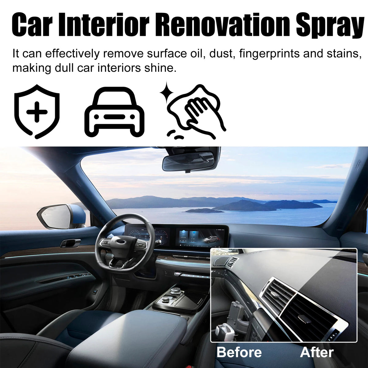 Spray Limpador de Interior 100ml - Painel, Couro e Plástico