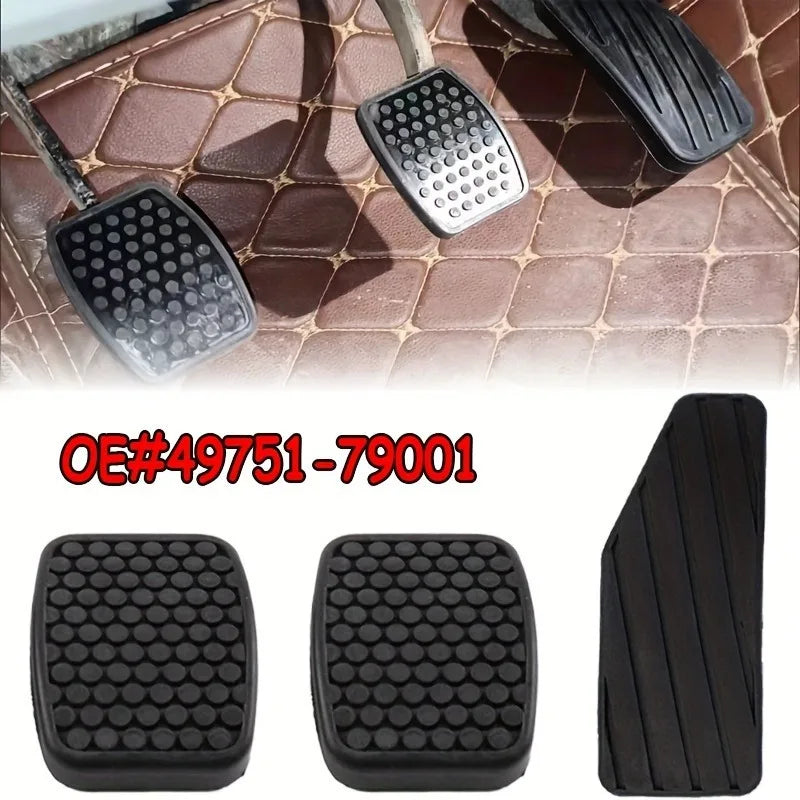 Universal three-piece set of brake and accelerator pedal rubber pads non-slip and durable suitable for various vehicle models