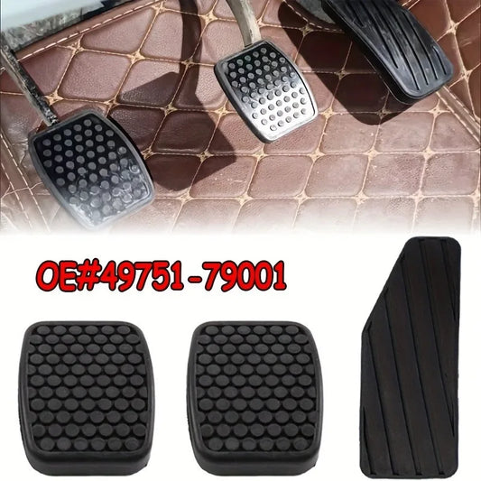 Universal three-piece set of brake and accelerator pedal rubber pads non-slip and durable suitable for various vehicle models