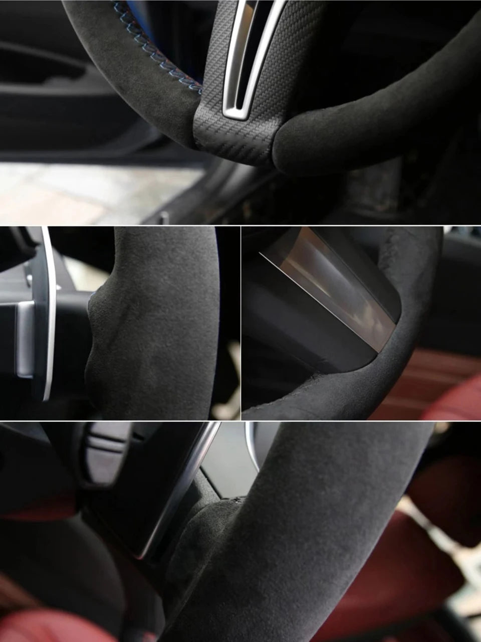 Customized Suede Leather Car Steering Wheel Cover For F87 M2 F80 M3 F82 M4 2 M5 F12 F13 M6 F85 X5 M F86 X6 M F33 F30 M Sport