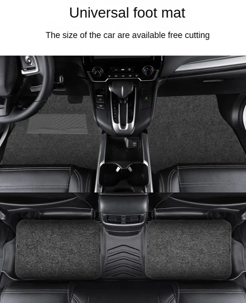 PVC Plush Car Floor Mats Non-Slip Wear-Resistant Easy-Clean Car Carpet Velcro Backed Car Floor Mats Suitable For All Seasons