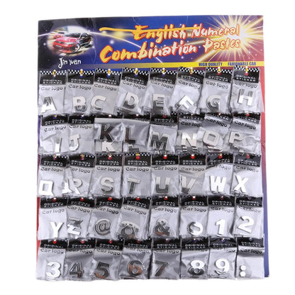 200 Piece Self adhesive 3D Chrome Car Emblem Badge Decal Car Alphabet Letters Number Sticker Automotive Exterior DIY Accessories