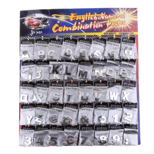 200 Piece Self adhesive 3D Chrome Car Emblem Badge Decal Car Alphabet Letters Number Sticker Automotive Exterior DIY Accessories
