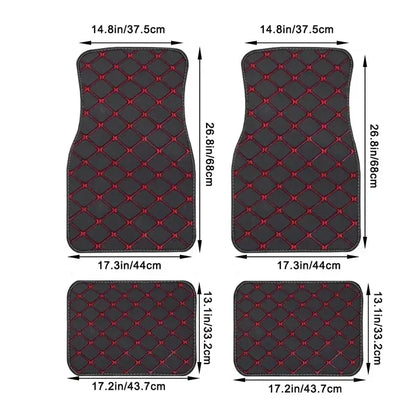 4 pcs Waterproof Leather Car Floor Mats Universal Auto Foot Pad Protector Automobile Interior Carpet Accessories Interior