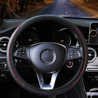 SEAMETAL 37-39CM Steering Wheel Cover Anti Slip Breathable Steering Cover Universal Microfiber Leather Steer Wheel Protector