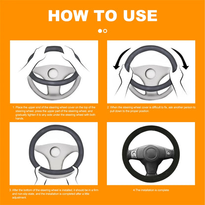 Winter Handle Cover Heated steering Wheel Cover 38cm Universal Warm Suede Car Steering Wheel Cover
