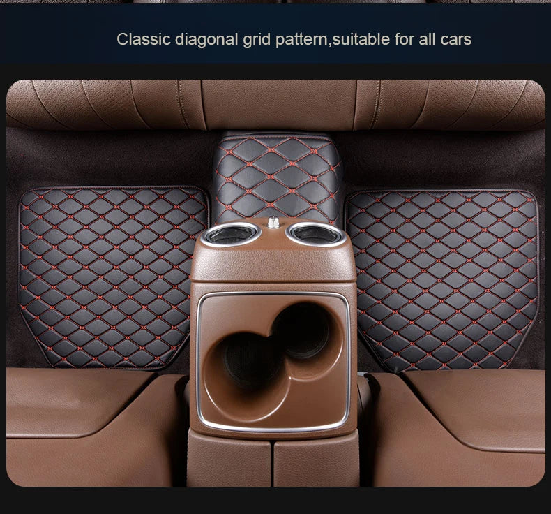 5 pcs Waterproof Leather Car Floor Mats Universal Auto Foot Pad Protector Automobile Interior Carpet Car Accessories Interior