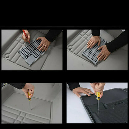 Universal Car Carpet Plate Floor Pad Heel Foot Mat Pedal Patch Cover Black PVC Waterproof Anti-Skid Pad Automobile Accessories