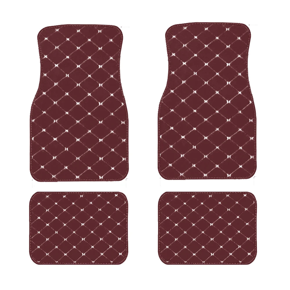 4pcs Car Floor Mats Universal Waterproof  Front Rear Full Set Auto Rugs Leather Car Carpet  Accessories Interior