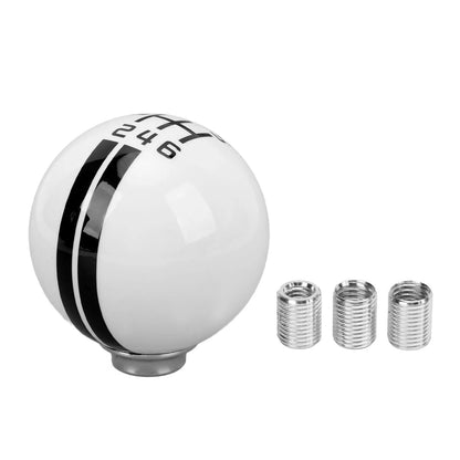 6 Speed Car Racing Gear Shift Knob for Shelby GT500 Style Round Ball Shift Knob with 3 Adapters for Manual Vehicle