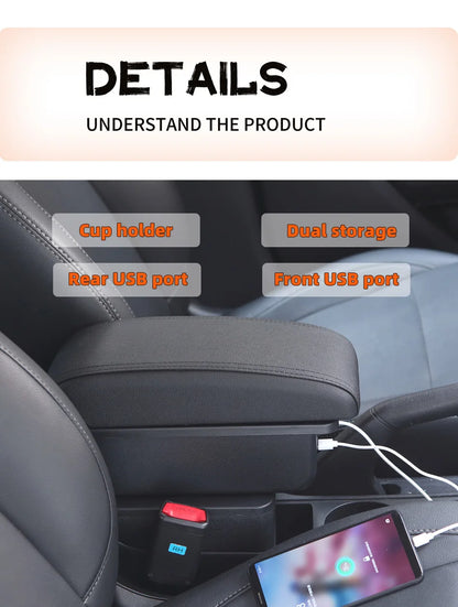 For Renault Clio 4 Armrest For Renault Captur Clio 3 III IV Car Armrest Box Accessorie Storage Parts Dedicated Interior Retrofit