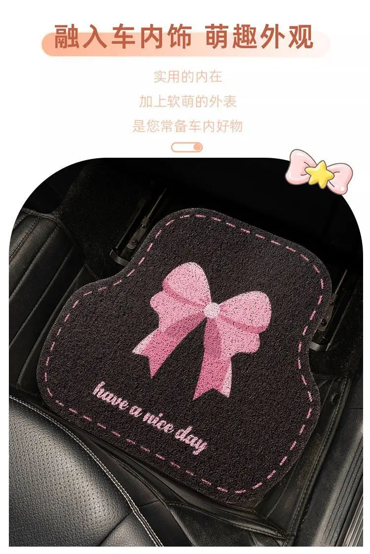 Universal Car Floor Mats Cute Women Driver Side Auto Foot Pad Non Slip Durable Carpet
