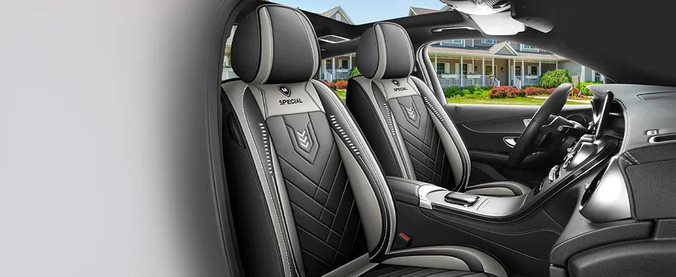 New Upgraded Car Seat Cushion, New Fully Enclosed Car Seat Cover, All Season Universal Small Car Seat Cover, Leather Seat Cover