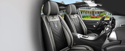 New Upgraded Car Seat Cushion, New Fully Enclosed Car Seat Cover, All Season Universal Small Car Seat Cover, Leather Seat Cover