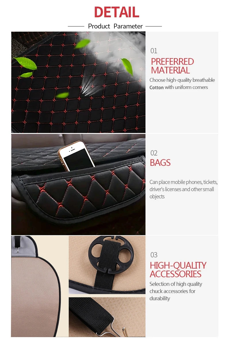 New 3Pcs Cotton and linen Car Seat Cover Set Soft Universal Car Seat Cover Cushion Car Seat Protector Interior Car Accessories