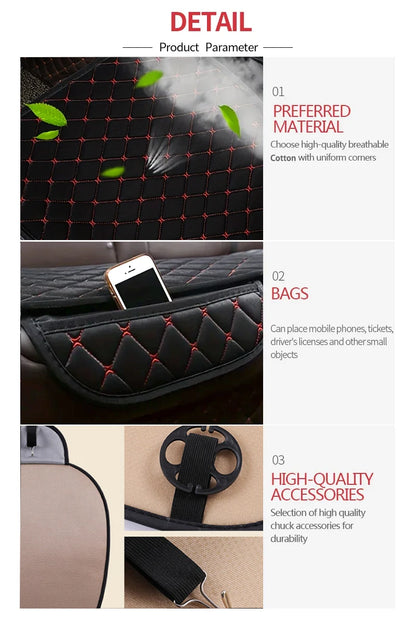 3Pcs Cotton and linen Car Seat Cover Set Universal Car Seat Cover Cushion All Season Car Seat Protector Interior Car Accessories