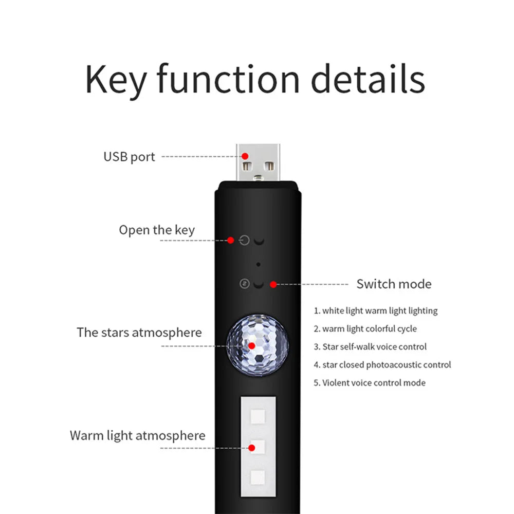 wireless rgb car interior atmosphere light With remote control Music Control Rhythm interior car lights led For car indoor