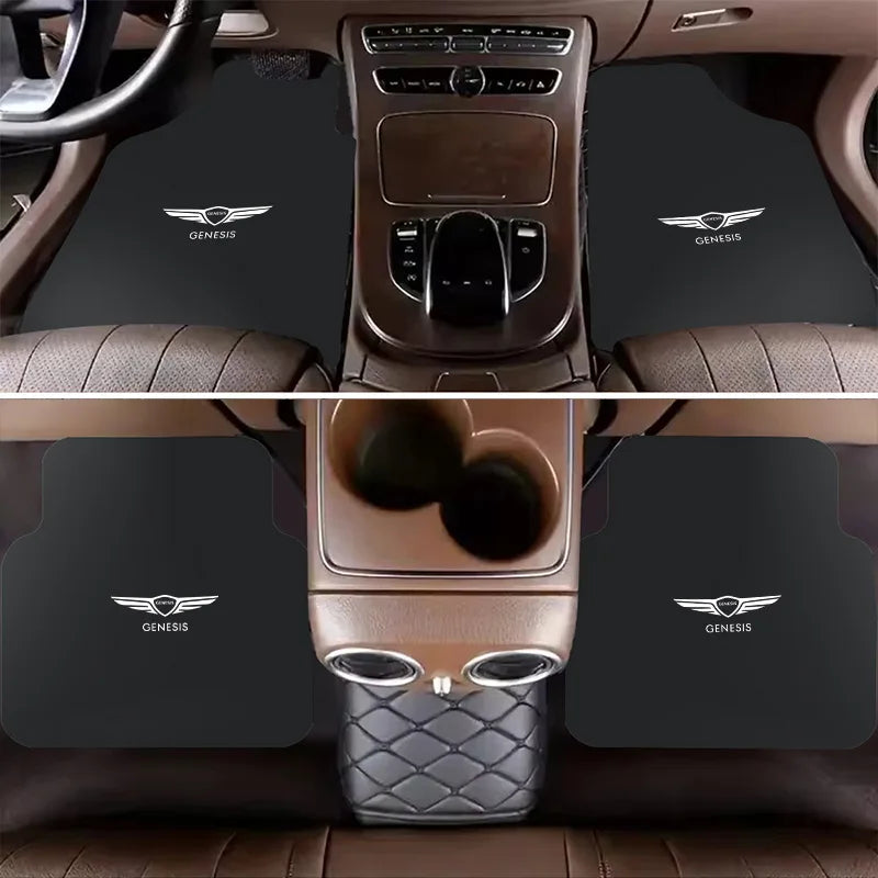 Car Floor Mat Front & Rear Automotive Carpet Floor Mats Universal For Genesis G80 GV70 GV80 GV60 G70 Essentia Neolun G90 GV90﻿﻿