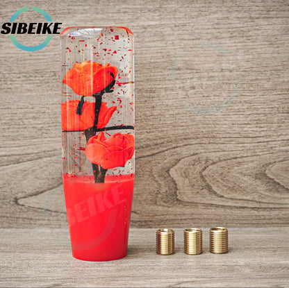15CM Universal Transparent Flower Gear Shift Knob Car Manual Shifter Head Shift Knob Stick