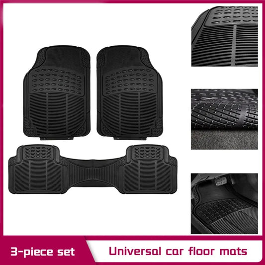 Car Floor Mats for All Weather Rubber 3pc Set Tactical Fit Heavy Duty Black Universal car floor mats Auto Accessories Tuning