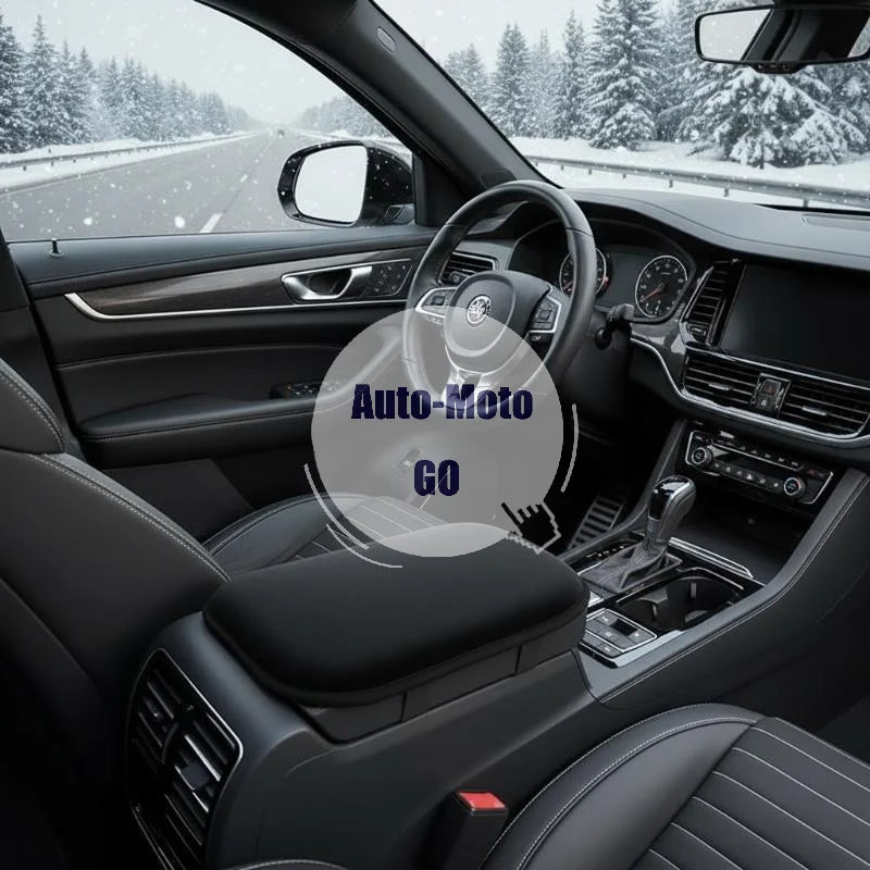 Car Central Console Armrest Pad Plush Warm Heightened Non-slip Universal Fit for Most Vehicles for Winter Long Drive Use