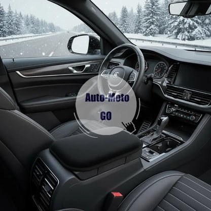 Car Central Console Armrest Pad Plush Warm Heightened Non-slip Universal Fit for Most Vehicles for Winter Long Drive Use