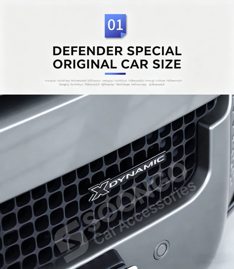For Land Rover Defender 90 110 130 2020-2026 X-DYNAMIC Car Front Grille Emblem Side Badge Logo Decorative Strip Modified Sticker