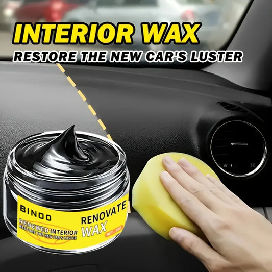 Black Universal Car Wax Paste: Dashboard Nano Crystal Coating, Interior Shine, Tire Protection & Oxidation Removal