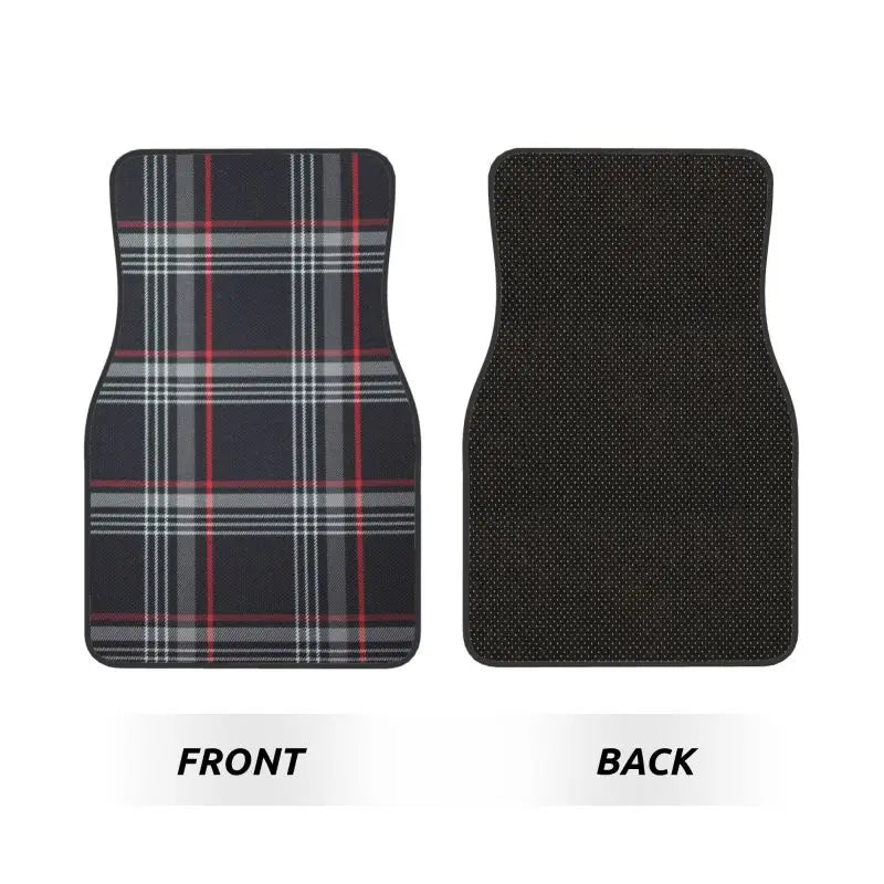 GTI Tartan Car Floor Mats Universal Non-Slip Carpets Rugs Front & Rear Car Foot Mats Set of 4 Pieces Auto Accessories Decoration